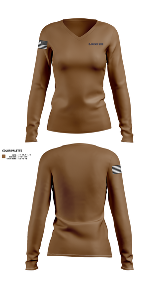 Womens Long Sleeve Vneck Shirt, 2-142nd HHB, , Teamtime, Team time, sublimation, custom sports apparel, team uniforms, spirit wear, spiritwear, sports uniforms, custom shirts, team store, custom team store, fundraiser sports, apparel fundraiser