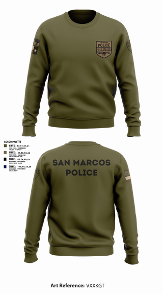 Crew Neck Sweatshirt, San Marcos Police Drone Unit, Police, Teamtime, Team time, sublimation, custom sports apparel, team uniforms, spirit wear, spiritwear, sports uniforms, custom shirts, team store, custom team store, fundraiser sports, apparel fundraiser