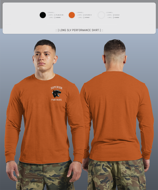 Long Sleeve Performance Shirt, Superior Panthers, Baseball, Teamtime, Team time, sublimation, custom sports apparel, team uniforms, spirit wear, spiritwear, sports uniforms, custom shirts, team store, custom team store, fundraiser sports, apparel fundraiser