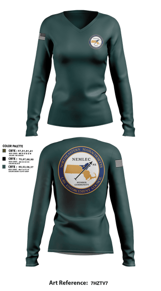 Womens Long Sleeve Vneck Shirt, NEMLEC, , Teamtime, Team time, sublimation, custom sports apparel, team uniforms, spirit wear, spiritwear, sports uniforms, custom shirts, team store, custom team store, fundraiser sports, apparel fundraiser