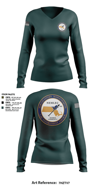 NEMLEC Women's Long Sleeve V-neck Shirt - 3