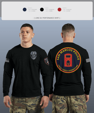 Long Sleeve Performance Shirt, San marcos police - field force, Police, Teamtime, Team time, sublimation, custom sports apparel, team uniforms, spirit wear, spiritwear, sports uniforms, custom shirts, team store, custom team store, fundraiser sports, apparel fundraiser
