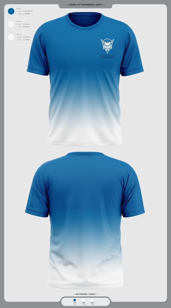 Short Sleeve Performance Shirt, Castlewood High School Tennis, Tennis, Teamtime, Team time, sublimation, custom sports apparel, team uniforms, spirit wear, spiritwear, sports uniforms, custom shirts, team store, custom team store, fundraiser sports, apparel fundraiser