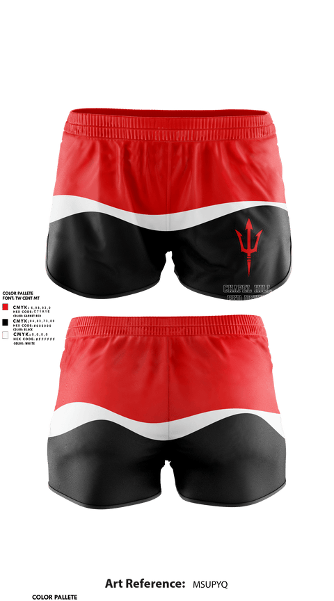 Womens Shorts, Chapel Hill Red Devils, Track & Field, Teamtime, Team time, sublimation, custom sports apparel, team uniforms, spirit wear, spiritwear, sports uniforms, custom shirts, team store, custom team store, fundraiser sports, apparel fundraiser