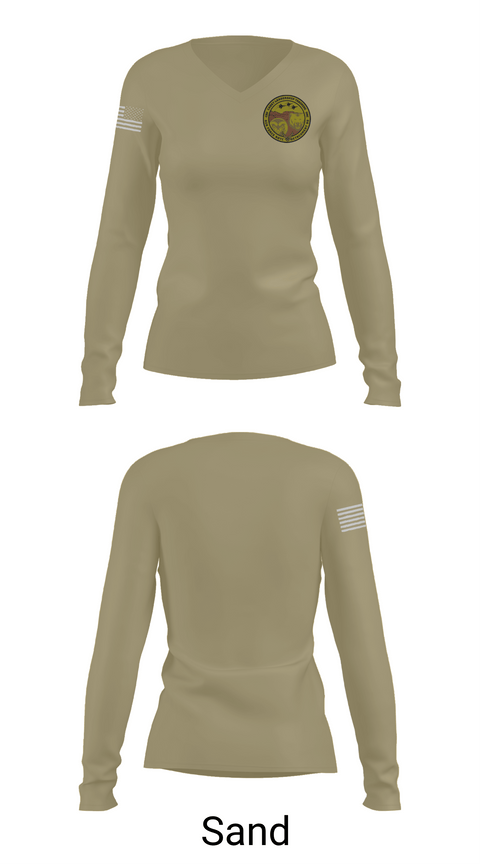 Womens Long Sleeve Vneck Shirt, Cadet Leadership Training Squadron, Air Force, Teamtime, Team time, sublimation, custom sports apparel, team uniforms, spirit wear, spiritwear, sports uniforms, custom shirts, team store, custom team store, fundraiser sports, apparel fundraiser