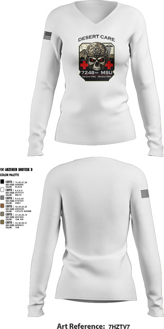 Womens Long Sleeve Vneck Shirt, 7248th MSU, , Teamtime, Team time, sublimation, custom sports apparel, team uniforms, spirit wear, spiritwear, sports uniforms, custom shirts, team store, custom team store, fundraiser sports, apparel fundraiser