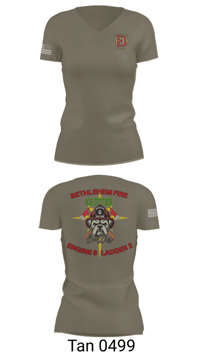 Bethlehem Fire Department E6/L2 76830300 Women's Short Sleeve V-neck Shirt - 68