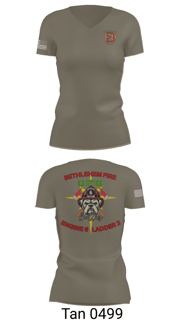 Womens Short Sleeve Vneck Shirt, Bethlehem Fire Department E6/L2, , Teamtime, Team time, sublimation, custom sports apparel, team uniforms, spirit wear, spiritwear, sports uniforms, custom shirts, team store, custom team store, fundraiser sports, apparel fundraiser
