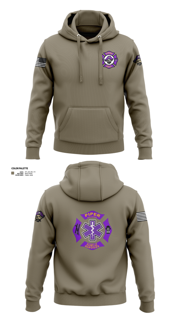 Hoodie, Piper High School Public Services Academy, Fire Department, Teamtime, Team time, sublimation, custom sports apparel, team uniforms, spirit wear, spiritwear, sports uniforms, custom shirts, team store, custom team store, fundraiser sports, apparel fundraiser