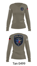 Cypress- Fairbanks ISD Police Department 56419862 Women's Long Sleeve V-neck Shirt - 73