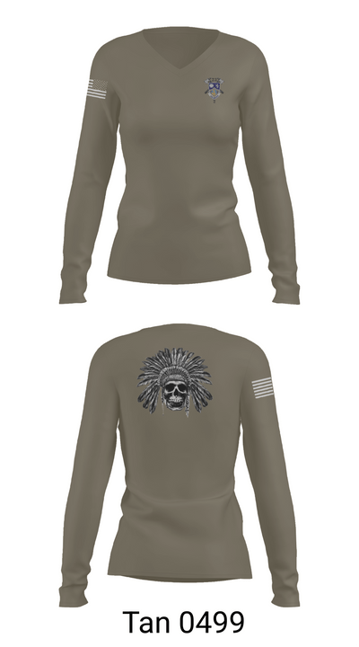 2-23IN CRAZYHORSE CO. 51563719 Women's Long Sleeve V-neck Shirt - 77