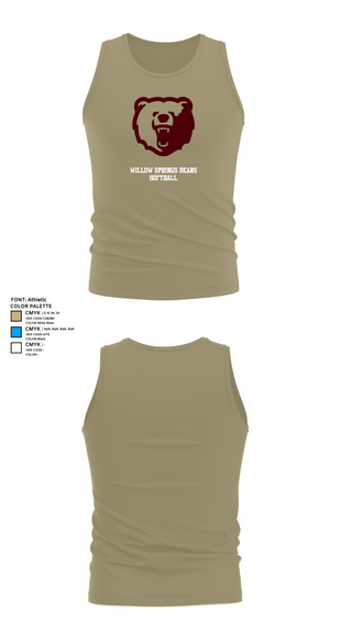Tank Top, Willow Springs Bears Softball, Softball, Teamtime, Team time, sublimation, custom sports apparel, team uniforms, spirit wear, spiritwear, sports uniforms, custom shirts, team store, custom team store, fundraiser sports, apparel fundraiser