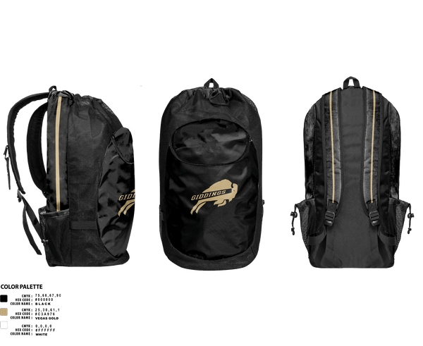 Gear Bag, Giddings Tennis, Tennis, Teamtime, Team time, sublimation, custom sports apparel, team uniforms, spirit wear, spiritwear, sports uniforms, custom shirts, team store, custom team store, fundraiser sports, apparel fundraiser