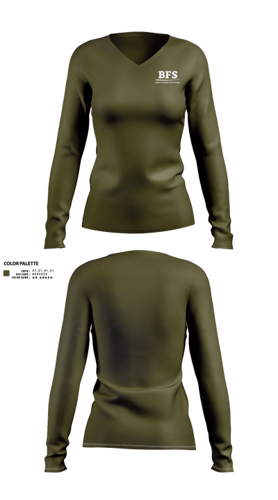 Best fitness solutions 55896450 Women's Long Sleeve V-neck Shirt - 1