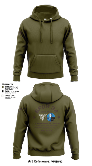 Hoodie, KFOR34 Physical Therapy, Army, Teamtime, Team time, sublimation, custom sports apparel, team uniforms, spirit wear, spiritwear, sports uniforms, custom shirts, team store, custom team store, fundraiser sports, apparel fundraiser