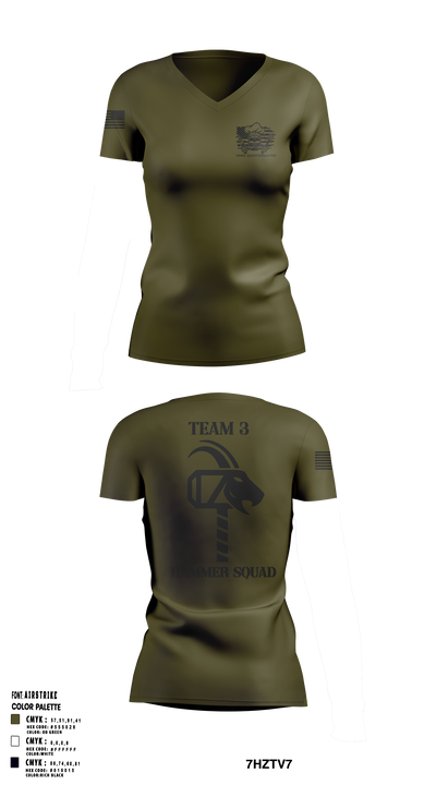 900th QUARTERMASTER 12047177 Women's Short Sleeve V-neck Shirt - 2