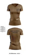 San Marcos Police Drone Unit 43960495 Women's Short Sleeve V-neck Shirt - 13