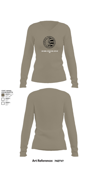 Womens Long Sleeve Vneck Shirt, 132d MRBC, 579th EN BN, 49th MP DIV, , Teamtime, Team time, sublimation, custom sports apparel, team uniforms, spirit wear, spiritwear, sports uniforms, custom shirts, team store, custom team store, fundraiser sports, apparel fundraiser
