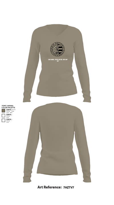 132d MRBC, 579th EN BN, 49th MP DIV 50518216 Women's Long Sleeve V-neck Shirt - 59