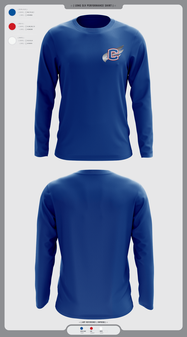 Long Sleeve Performance Shirt, Cleveland Blue Raiders, Track & Field, Teamtime, Team time, sublimation, custom sports apparel, team uniforms, spirit wear, spiritwear, sports uniforms, custom shirts, team store, custom team store, fundraiser sports, apparel fundraiser