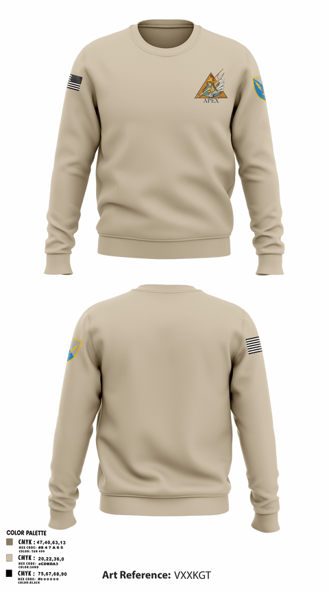 Crew Neck Sweatshirt, Apex, 502d IEW BN, Army, Teamtime, Team time, sublimation, custom sports apparel, team uniforms, spirit wear, spiritwear, sports uniforms, custom shirts, team store, custom team store, fundraiser sports, apparel fundraiser