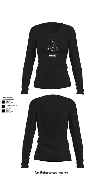 2-2SBCT 82713224 Women's Long Sleeve V-neck Shirt - 22