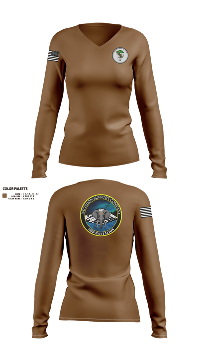 1SFG(A) 3rd BN BSC 68402160 Women's Long Sleeve V-neck Shirt - 3