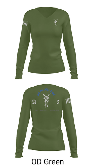 Womens Long Sleeve Vneck Shirt, Apocalypse Platoon, , Teamtime, Team time, sublimation, custom sports apparel, team uniforms, spirit wear, spiritwear, sports uniforms, custom shirts, team store, custom team store, fundraiser sports, apparel fundraiser