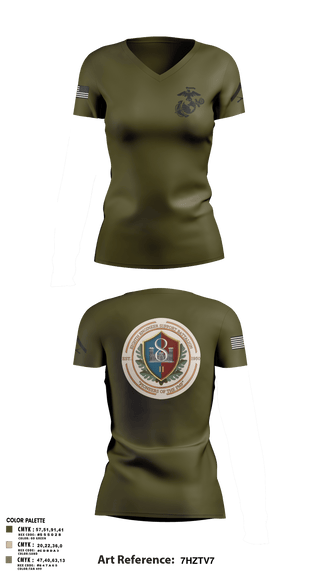 Womens Short Sleeve Vneck Shirt, 8th ESB Charlie Co., , Teamtime, Team time, sublimation, custom sports apparel, team uniforms, spirit wear, spiritwear, sports uniforms, custom shirts, team store, custom team store, fundraiser sports, apparel fundraiser