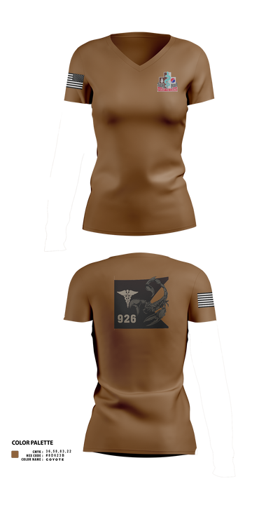 926 PM 83596948 Women's Short Sleeve V-neck Shirt - 2