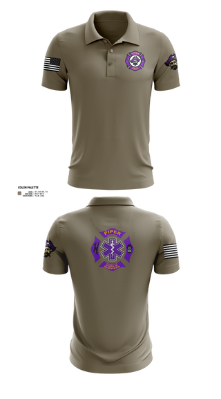 Short Sleeve Performance Polo, Piper High School Public Services Academy, Fire Department, Teamtime, Team time, sublimation, custom sports apparel, team uniforms, spirit wear, spiritwear, sports uniforms, custom shirts, team store, custom team store, fundraiser sports, apparel fundraiser