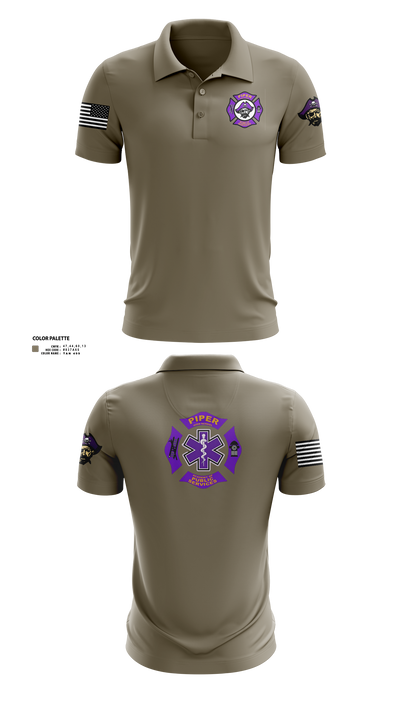 Piper High School Public Services Academy 74445509 Short Sleeve Performance Polo - 2