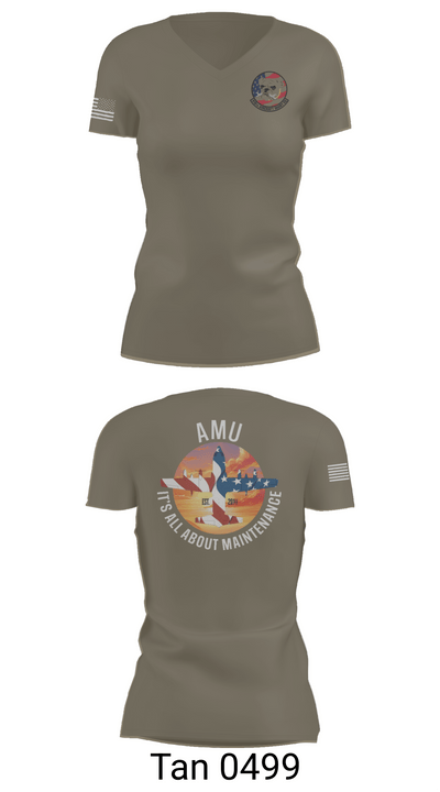 910th AMXS 63315708 Women's Short Sleeve V-neck Shirt - 68