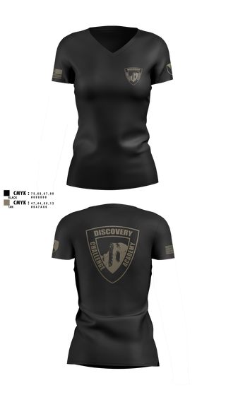 Womens Short Sleeve Vneck Shirt, Discovery ChalleNGe Academy, , Teamtime, Team time, sublimation, custom sports apparel, team uniforms, spirit wear, spiritwear, sports uniforms, custom shirts, team store, custom team store, fundraiser sports, apparel fundraiser