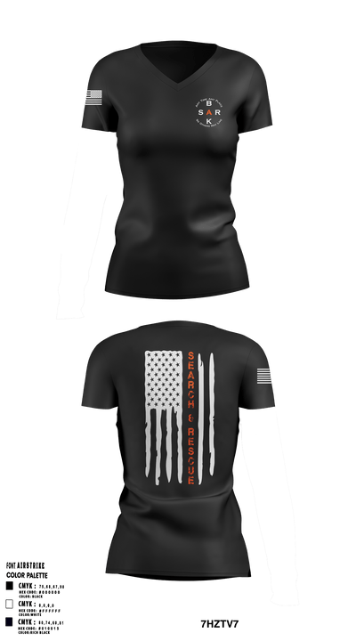 Bakersfield Search and Rescue 3116014 Women's Short Sleeve V-neck Shirt - 1