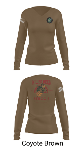 Womens Long Sleeve Vneck Shirt, 1SFG(A), 3rd BN, BSC, , Teamtime, Team time, sublimation, custom sports apparel, team uniforms, spirit wear, spiritwear, sports uniforms, custom shirts, team store, custom team store, fundraiser sports, apparel fundraiser