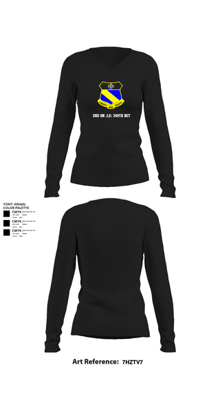 Womens Long Sleeve Vneck Shirt, 2nd BN (LS) 349th RGT, , Teamtime, Team time, sublimation, custom sports apparel, team uniforms, spirit wear, spiritwear, sports uniforms, custom shirts, team store, custom team store, fundraiser sports, apparel fundraiser