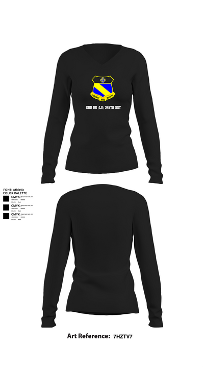 2nd BN (LS) 349th RGT 90715195 Women's Long Sleeve V-neck Shirt - 22