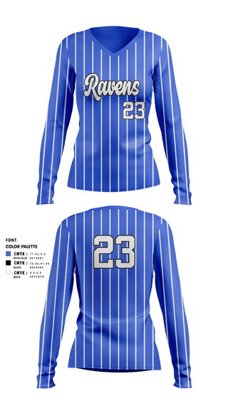 Womens Long Sleeve Vneck Shirt, Irvington Preparatory Academy Softball, Softball, Teamtime, Team time, sublimation, custom sports apparel, team uniforms, spirit wear, spiritwear, sports uniforms, custom shirts, team store, custom team store, fundraiser sports, apparel fundraiser