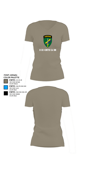 Womens Short Sleeve Vneck Shirt, D Co 436th CA BN, , Teamtime, Team time, sublimation, custom sports apparel, team uniforms, spirit wear, spiritwear, sports uniforms, custom shirts, team store, custom team store, fundraiser sports, apparel fundraiser