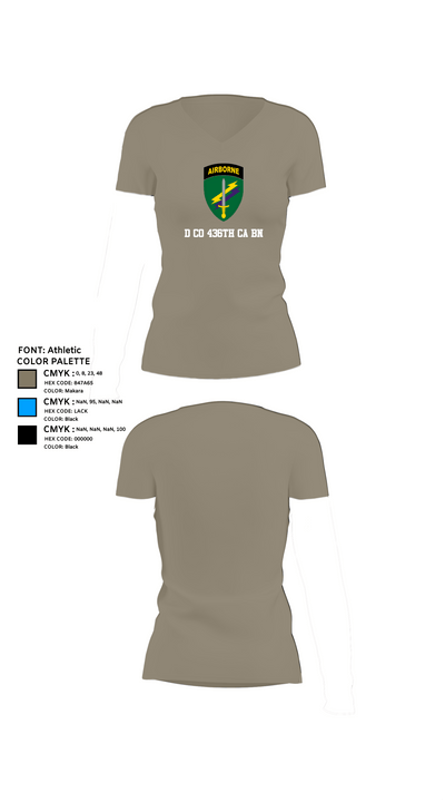 D Co 436th CA BN 62553628 Women's Short Sleeve V-neck Shirt - 64