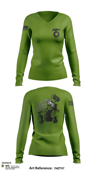 Womens Long Sleeve Vneck Shirt, MCAGCC COMMSTRAT, , Teamtime, Team time, sublimation, custom sports apparel, team uniforms, spirit wear, spiritwear, sports uniforms, custom shirts, team store, custom team store, fundraiser sports, apparel fundraiser