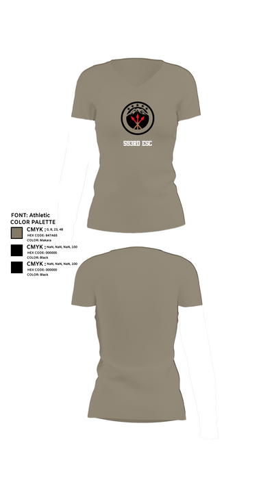 593rd esc 84588432 Women's Short Sleeve V-neck Shirt - 64
