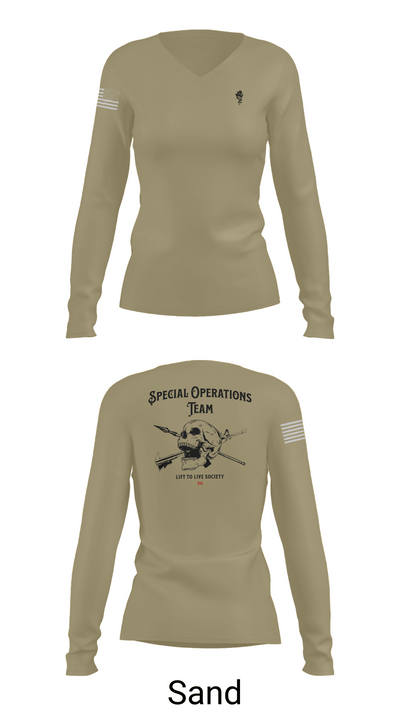 Special Operations Team 76879429 Women's Long Sleeve V-neck Shirt - 92
