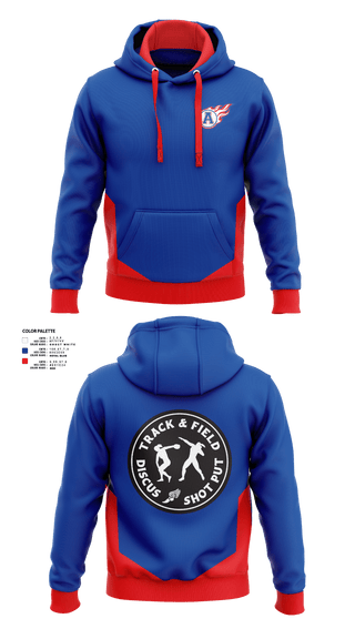 Hoodie, Blue comets, Track & Field, Teamtime, Team time, sublimation, custom sports apparel, team uniforms, spirit wear, spiritwear, sports uniforms, custom shirts, team store, custom team store, fundraiser sports, apparel fundraiser