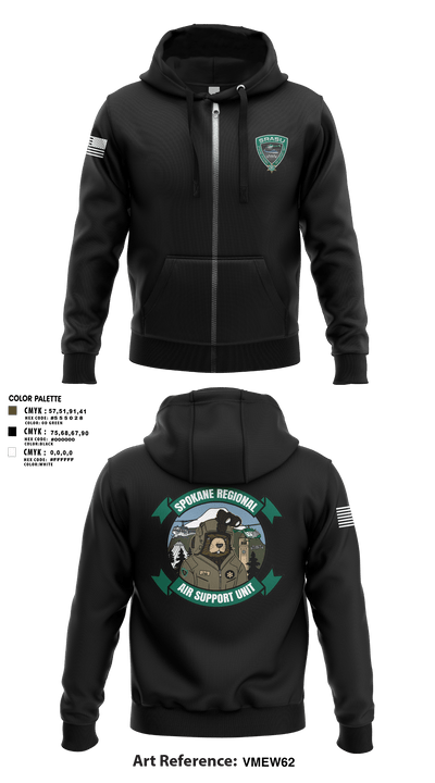 Spokane Regional Air Support Unit 73672430 Zip Hoodie - 102