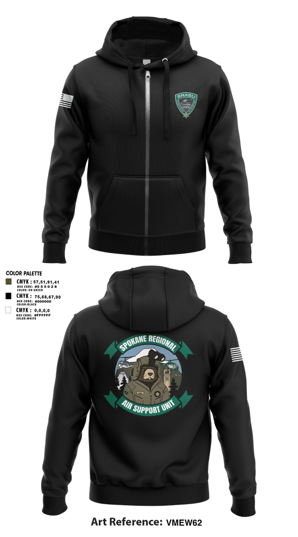 Zip Hoodie, Spokane Regional Air Support Unit, Police, Teamtime, Team time, sublimation, custom sports apparel, team uniforms, spirit wear, spiritwear, sports uniforms, custom shirts, team store, custom team store, fundraiser sports, apparel fundraiser