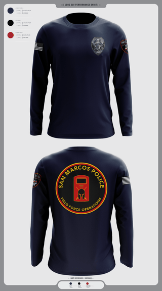 Long Sleeve Performance Shirt, San marcos police - field force, Police, Teamtime, Team time, sublimation, custom sports apparel, team uniforms, spirit wear, spiritwear, sports uniforms, custom shirts, team store, custom team store, fundraiser sports, apparel fundraiser