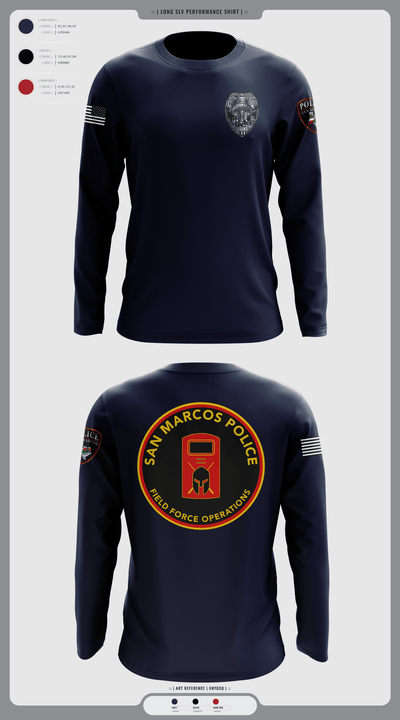 San marcos police - field force 1789471 Long Sleeve Performance Shirt 1