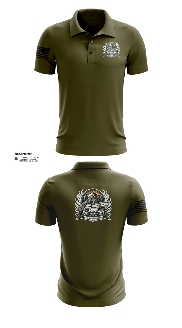 Short Sleeve Performance Polo, AshPeak Fire Solutions, , Teamtime, Team time, sublimation, custom sports apparel, team uniforms, spirit wear, spiritwear, sports uniforms, custom shirts, team store, custom team store, fundraiser sports, apparel fundraiser